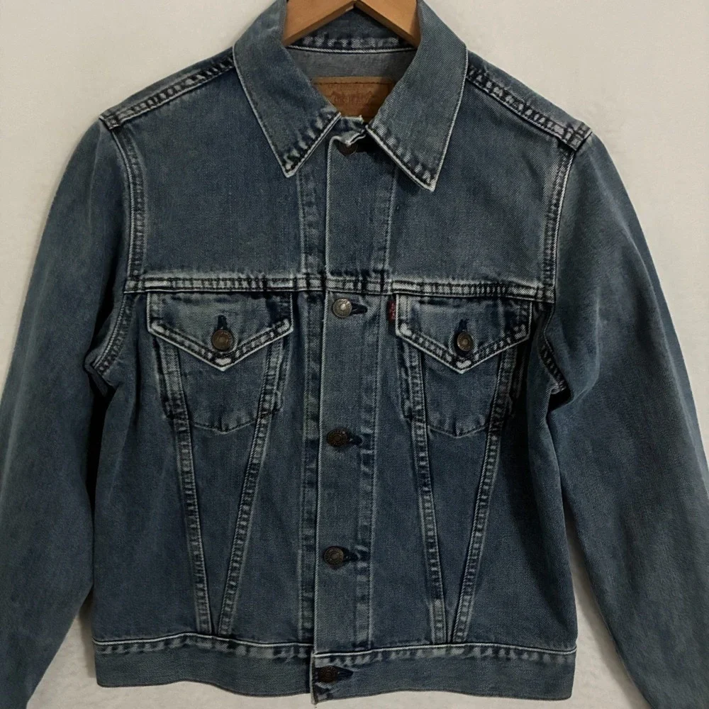 Vtg 90s Levis Japan Made Denim‎ Trucker Jacket Mens Size M Button J02 W7505